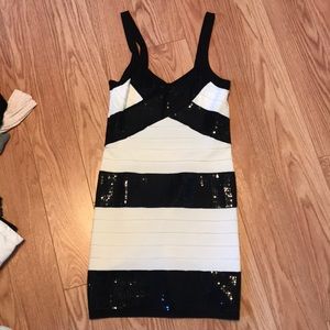 black and white dress